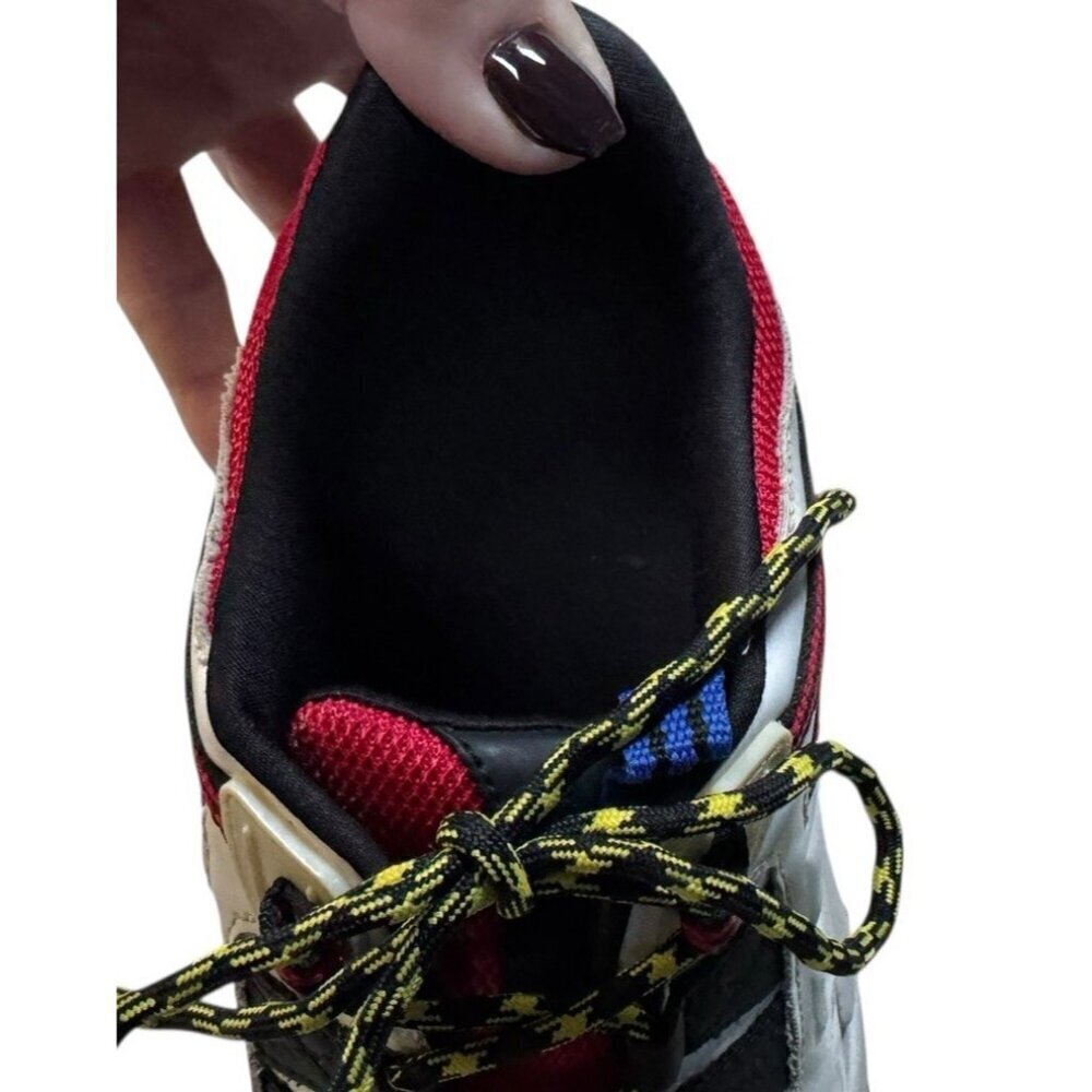 Zara Men's Sz 41 (8) Multi Pieced Summer Sneakers White Blue Red w/ Yellow Laces - Picture 8 of 11